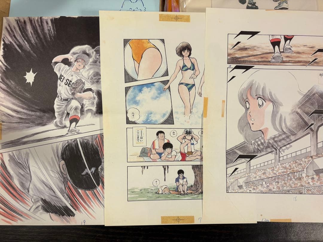 あだち充画業30周年記念特別企画BOX タイムカプセル 特製複製原画3点セット