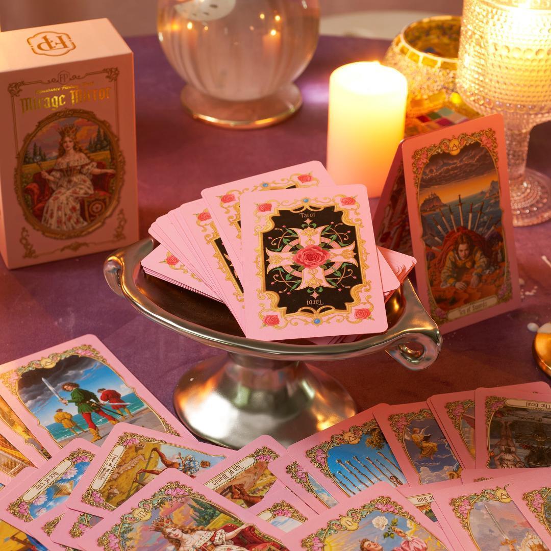 【正規品タロットカード】上品なピンク縁✨優雅で幻想的✨ロマンチックな愛のデッキ