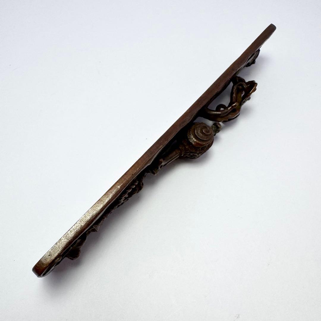 未使用 文鎮 ペーパーウエイト 高岡銅器 二上常太郎作 福禄寿 小槌 共箱