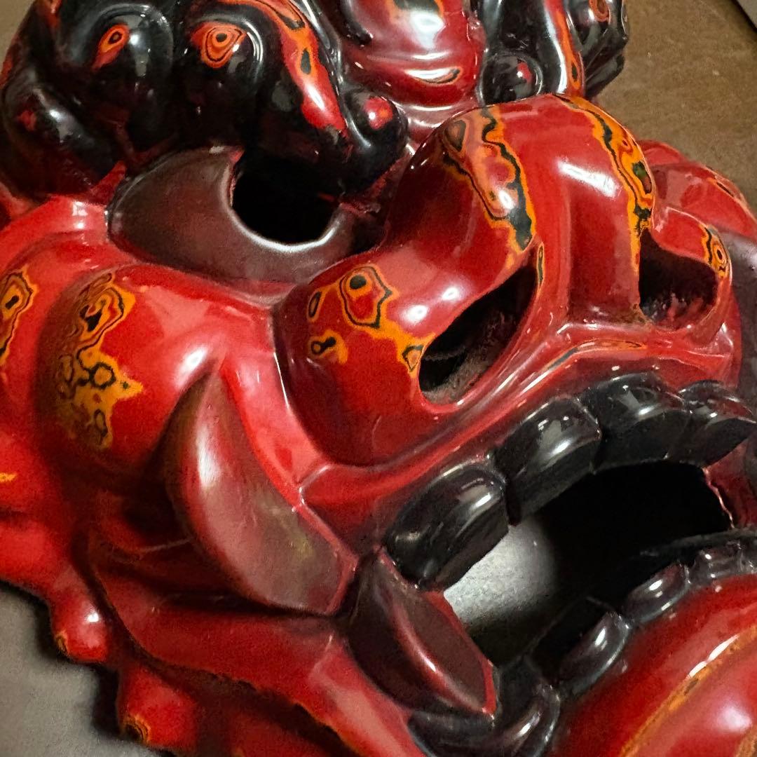 大型　お面　鬼　能面　Japan 伝統　骨董　ビンテージ　吉備のおもて（追儺鬼）