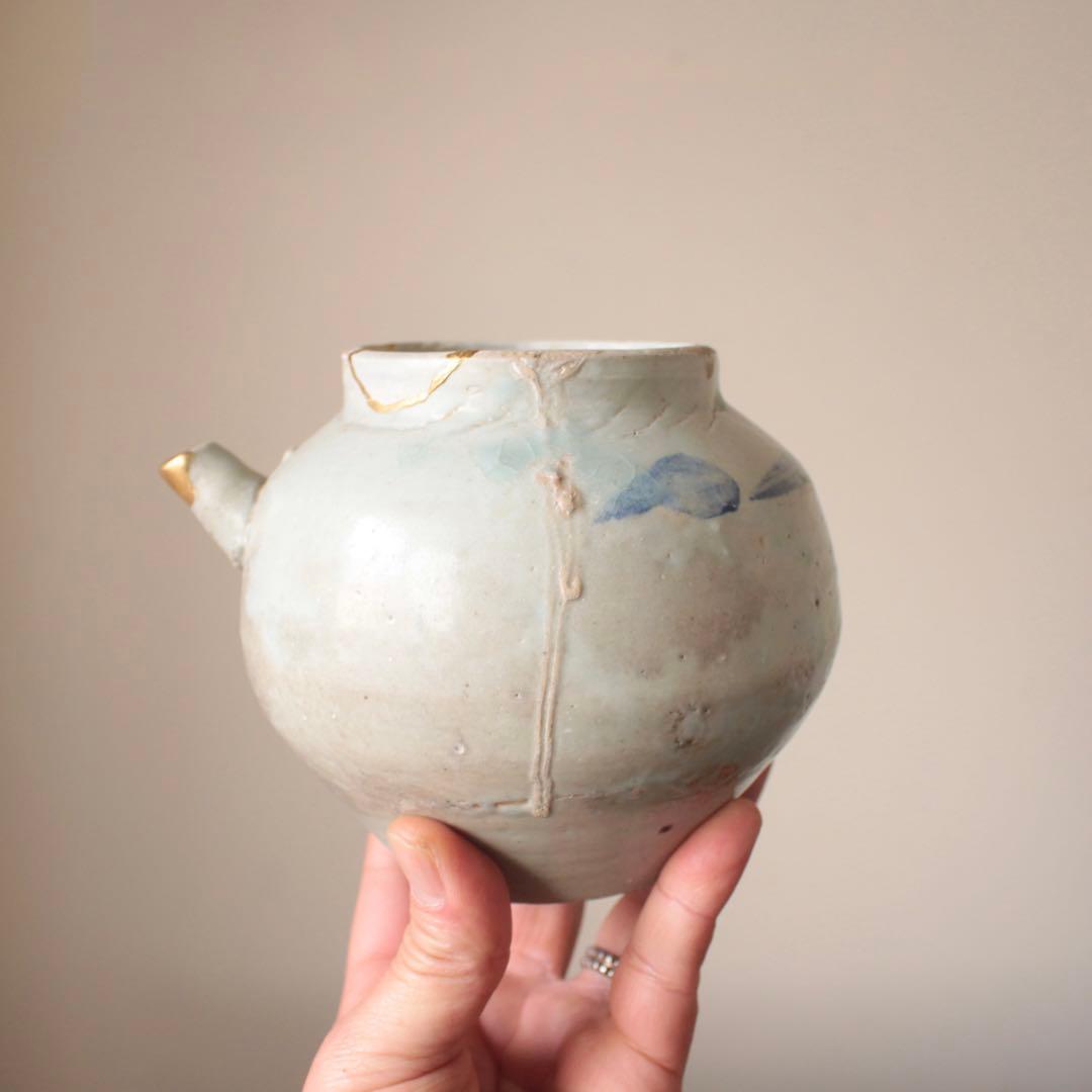 李朝 染付 片口 青花 朝鮮美術 古美術 古道具 アンティーク