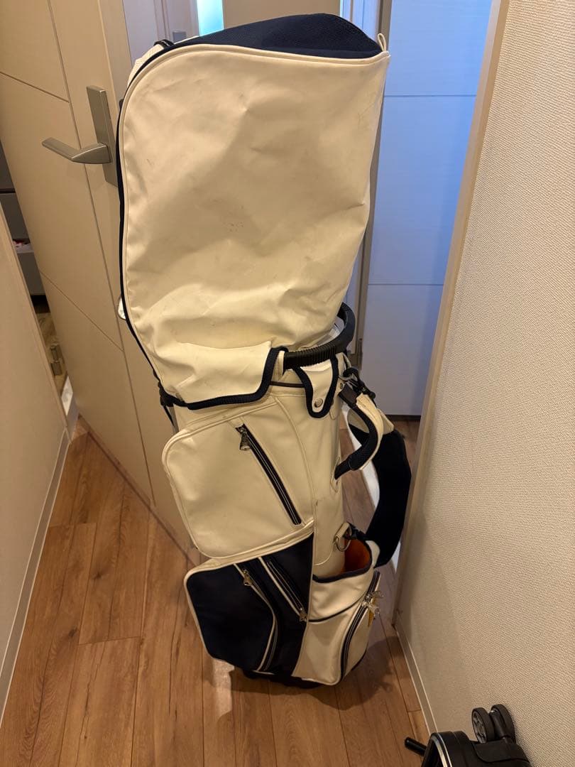 ミズノ BOLSA ゴルフキャディバッグ ホワイト/ネイビー