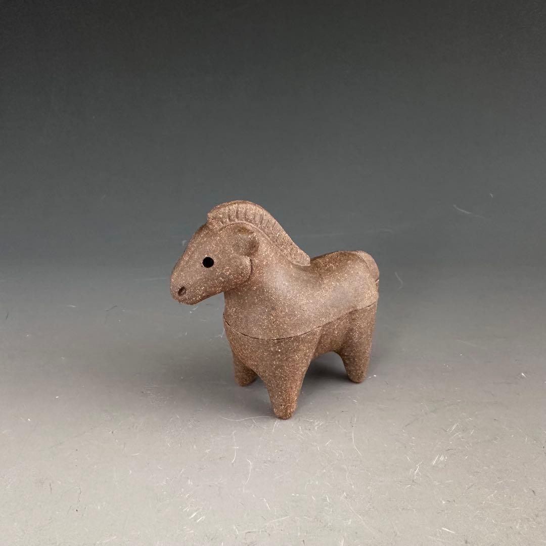 茶道具　干支　午年　馬　香合　松尾潤　共箱　焼〆　初釜　炭点前　正月