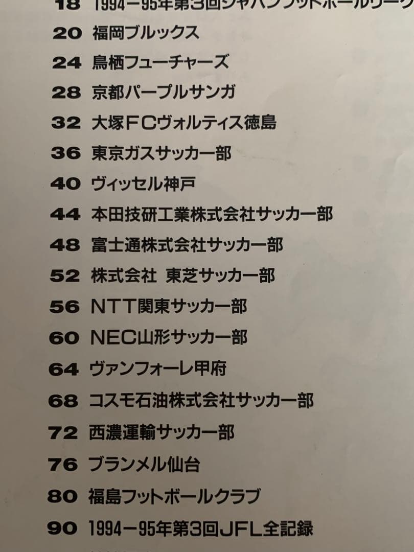 入手不可能！1995-1996・JFL公式プログラム
