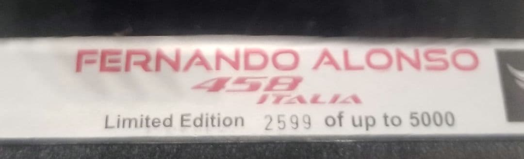 1/18 ホットウィール フェラーリ458イタリア　アロンソモデル限定5000