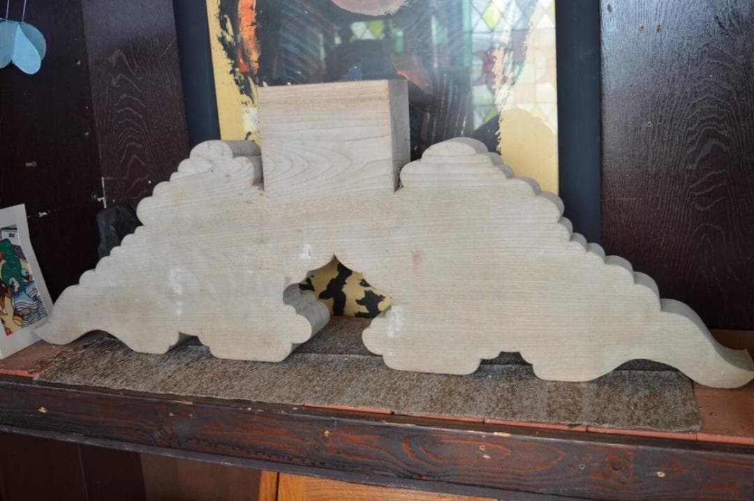 骨董古民具　欅材　木彫り　木調　飾り