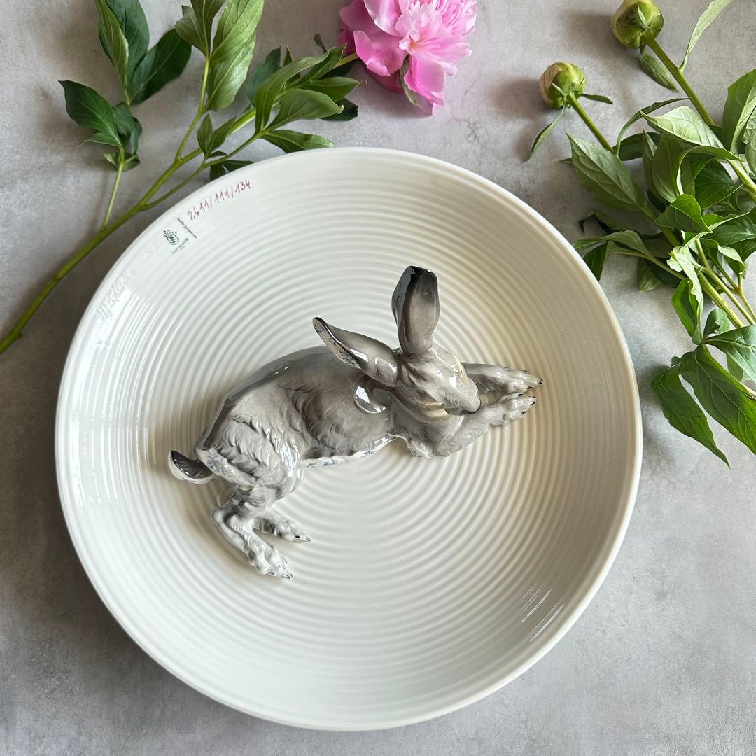 【希少品】最高級 ニンフェンブルク ◆ドイツ製 野うさぎ 大皿 イースター