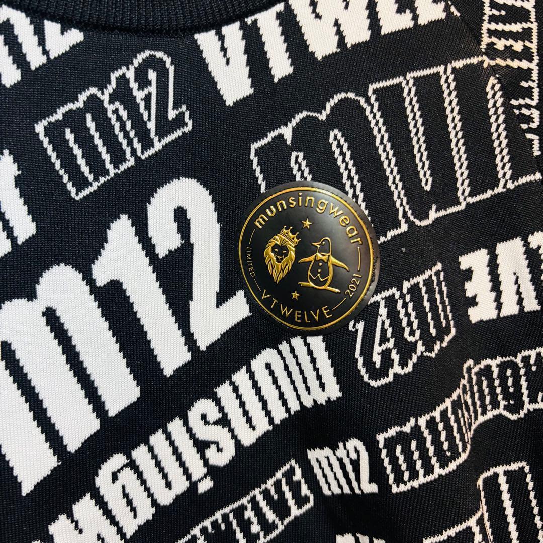 【極美品】V12×マンシングウェア　m12 セーター　ブラック　総柄　ロゴ