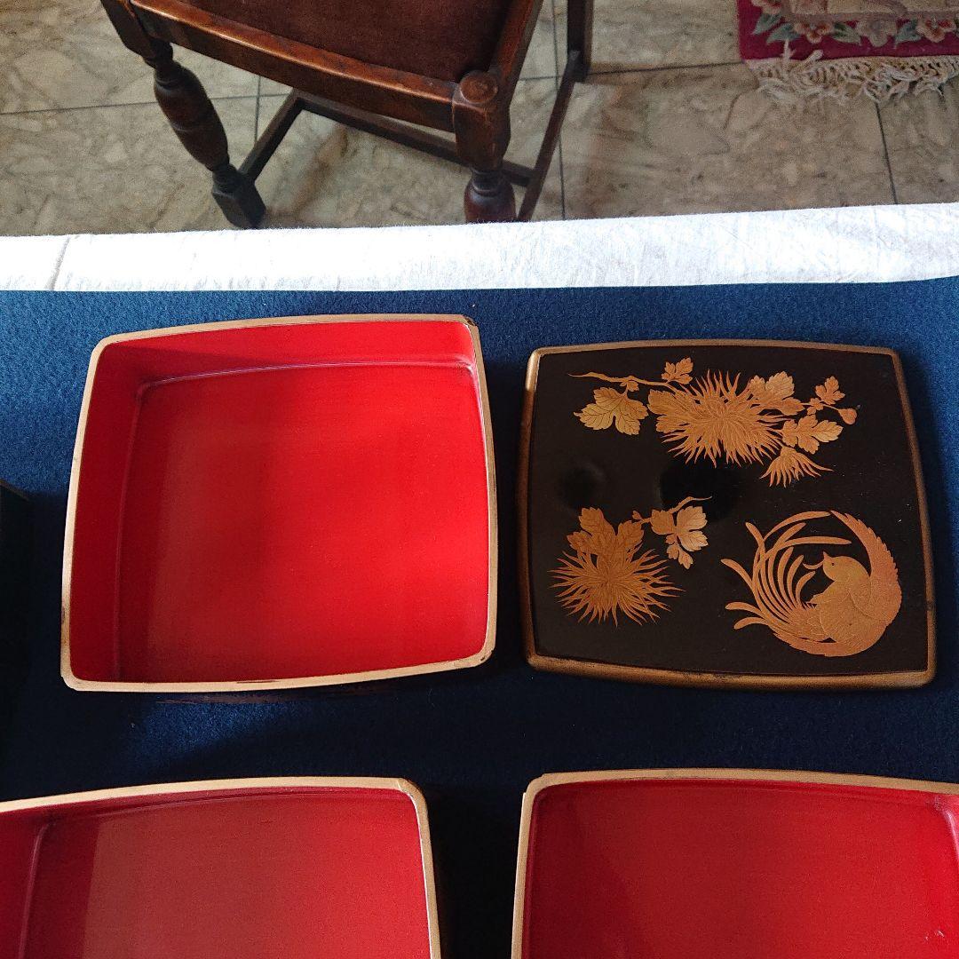 豪華絢爛　最上手　時代　本蒔絵重箱　手付き三段　鳥草の図　高級漆器　輪島塗