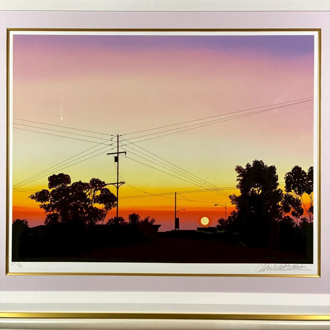 美品 ミッシェル・バテュ「海岸線」シルクスクリーン 大作 直筆サイン入 フランス