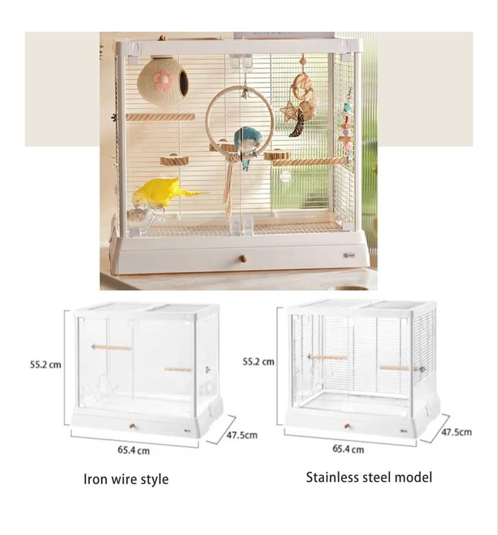 インコ、オウム輸入ケージ【ステンレス素材】