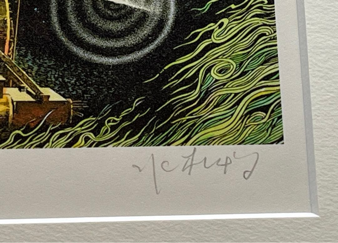 ゆうれい電車　幽霊電車　ゲゲゲの鬼太郎　版画