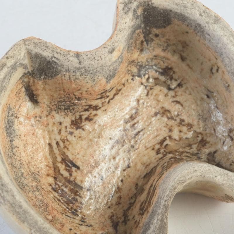 茶道具　加藤春岱作　瀬戸織部　分銅香合　時代箱　V　9896