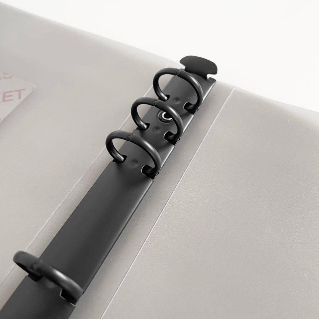 恵美　韓国　貯金　バインダー　リフィル　ダブルリングバインダー　黒6