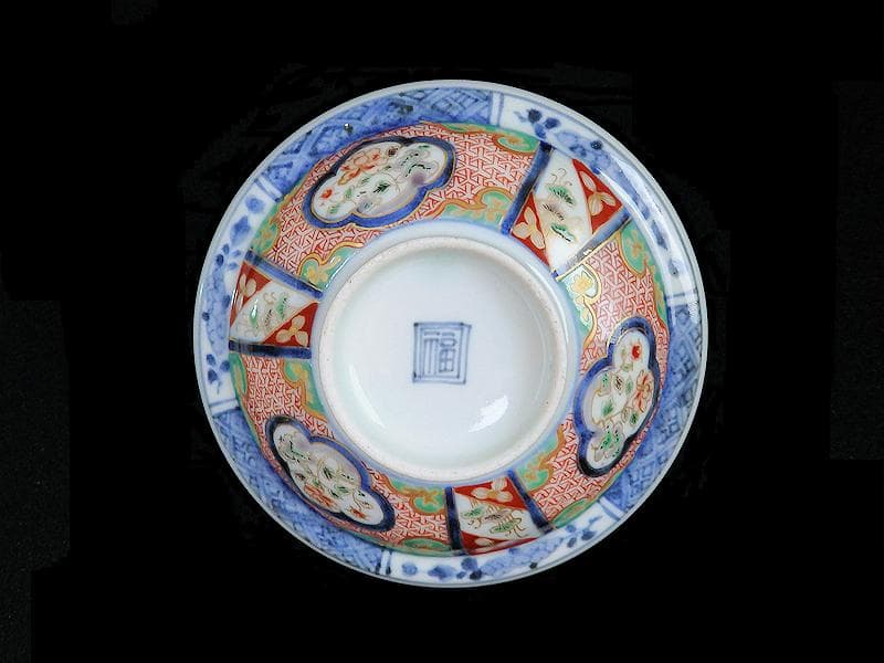 大聖寺伊万里　牡丹に毘沙門亀甲の図　大振蓋茶碗　大振蓋向付 C679AS-CBt