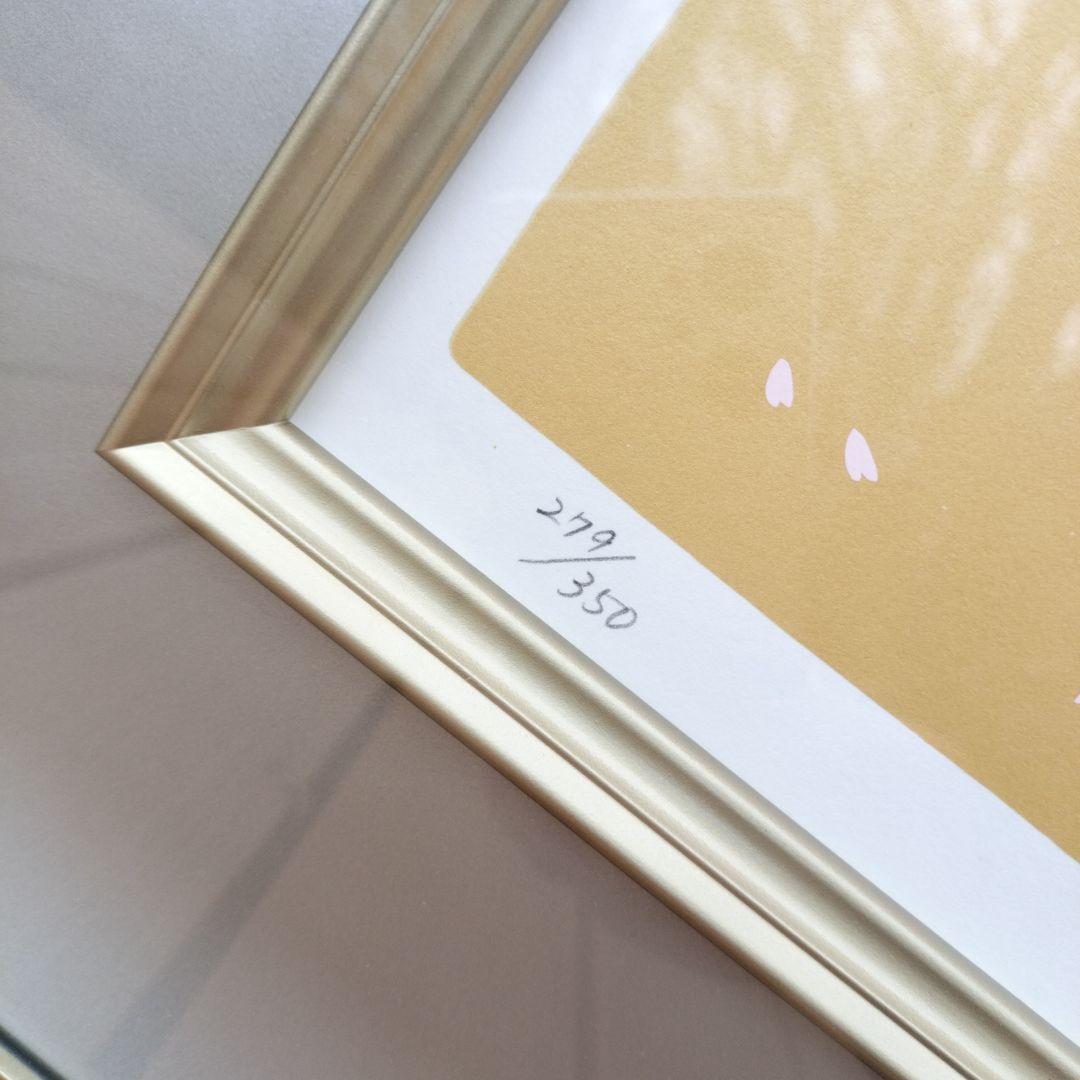 中島千波　「春輝神田の大糸桜」シルクスクリーン　279/350　箱付き