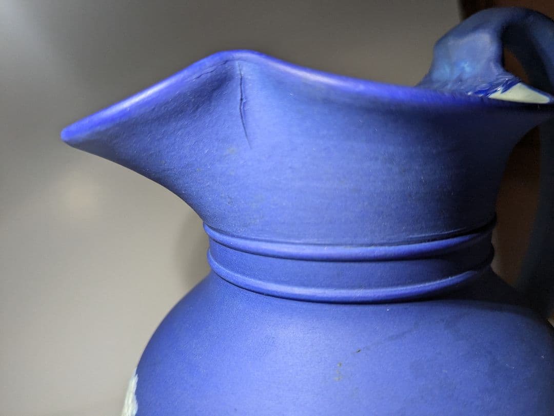 ウェッジウッド　1900年頃製造　ディップドブルー　ジャスパーウェア　ピッチャー