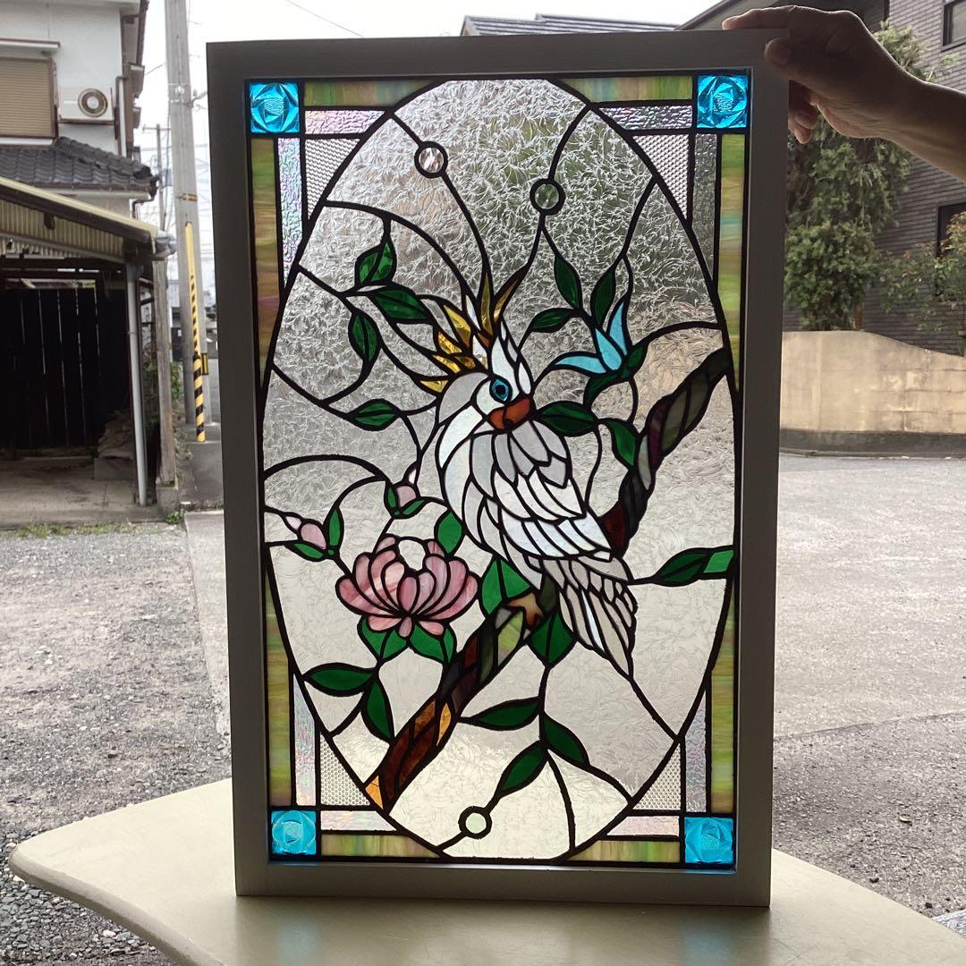 ステンドグラスパネル住宅用ホワイトオーム(1456)篠浦