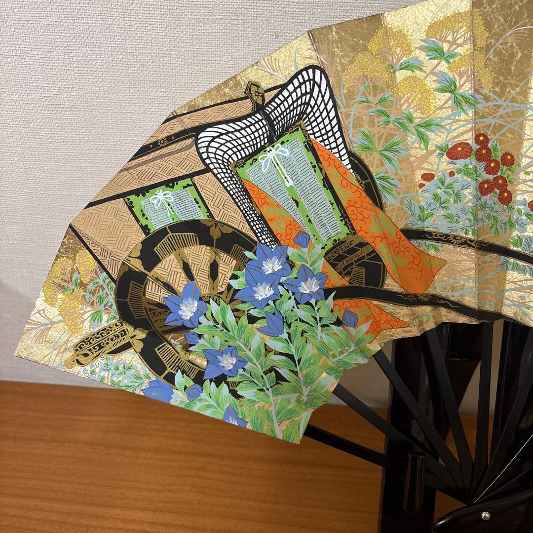 飾り京扇子 舞扇子タイプ 御所車/櫻　伊藤常　京扇子