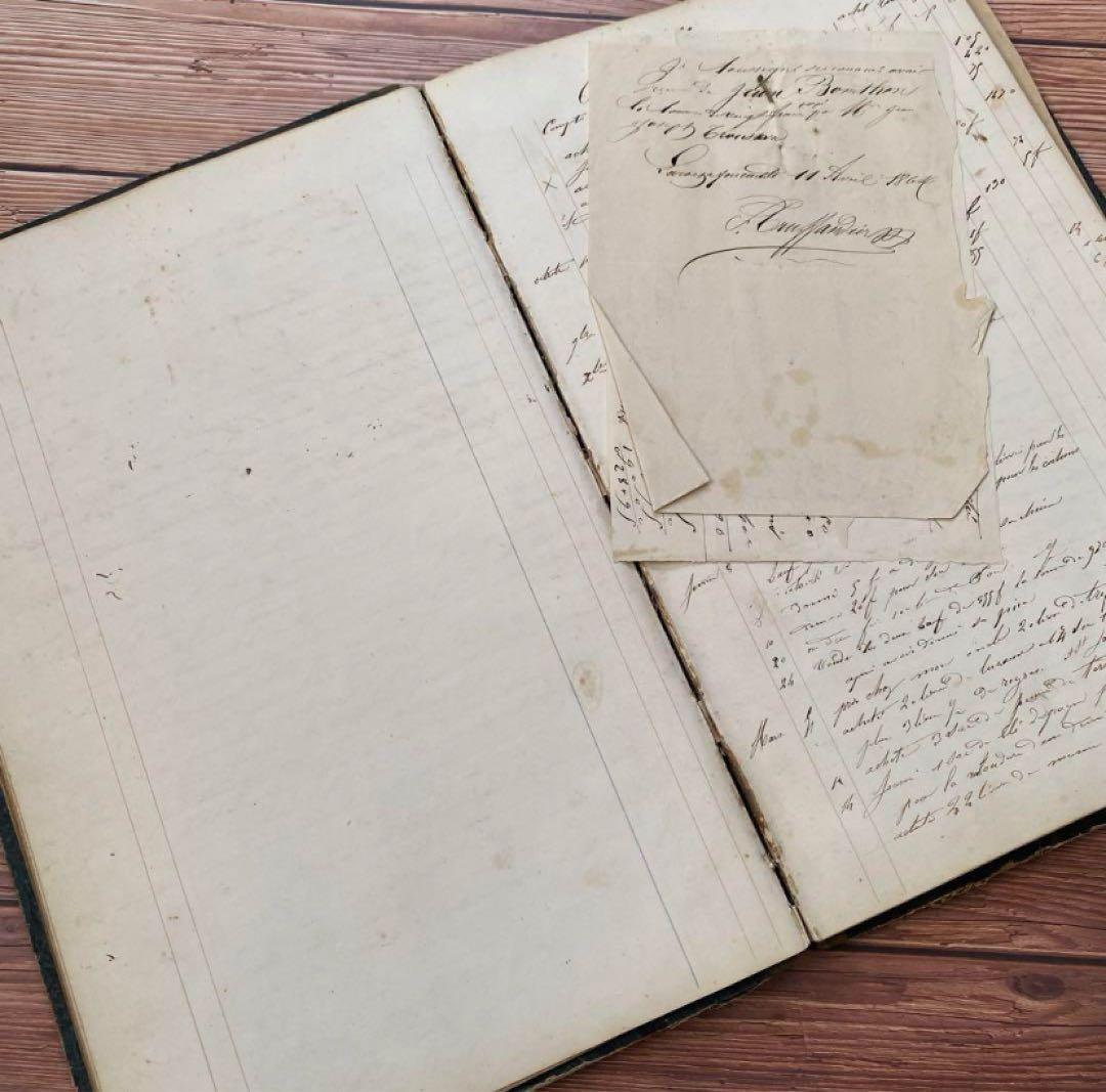 1800年代 フランス　大判帳簿１冊　c15