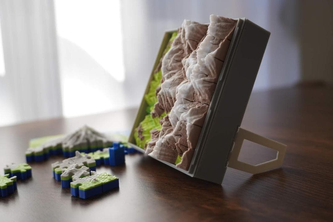 【百名山立体パズル】1-100 全ての山セット【専用スタンドケース付き】