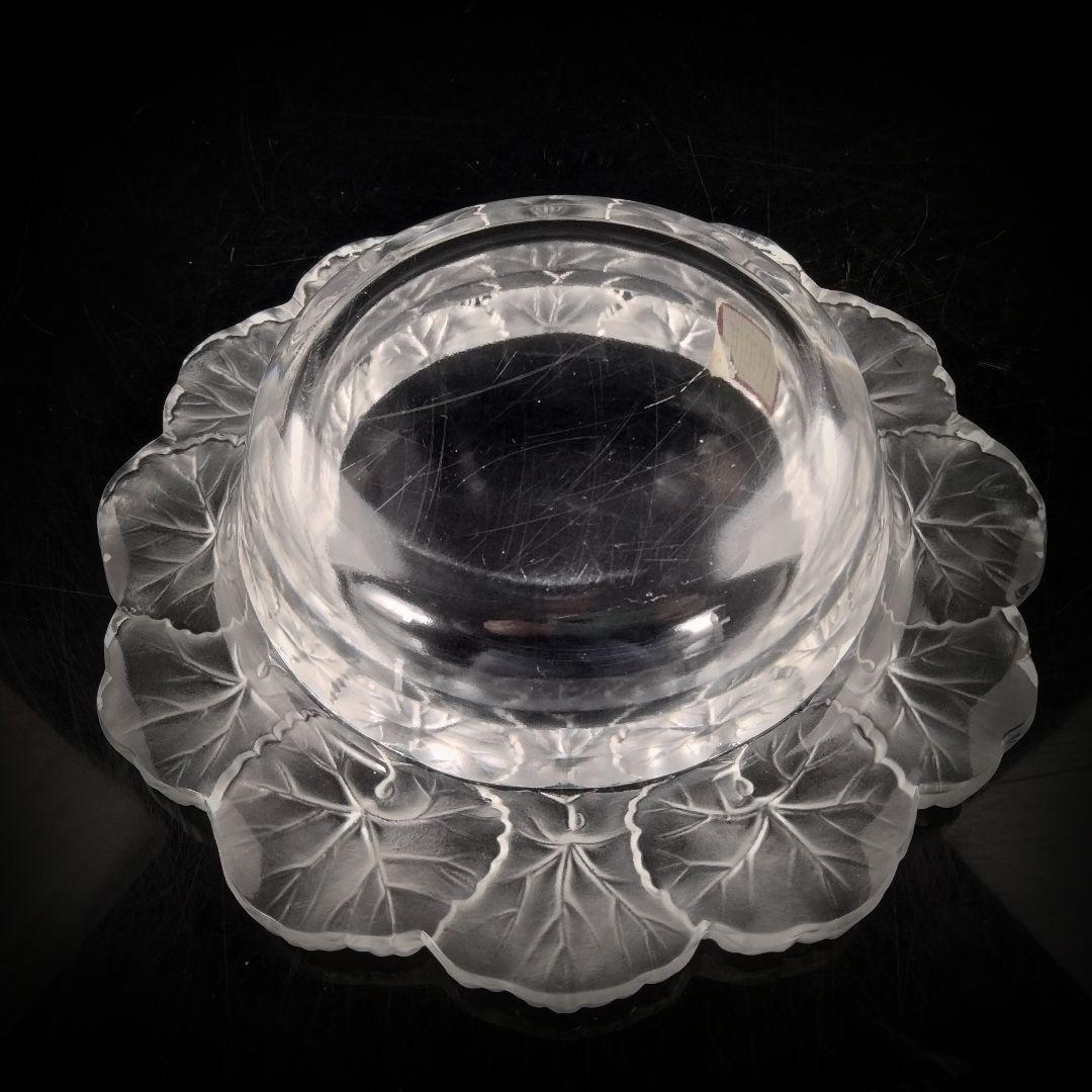 Ｐ331 ルネ・ラリック クリスタル フロストガラス 花弁 器 箱付