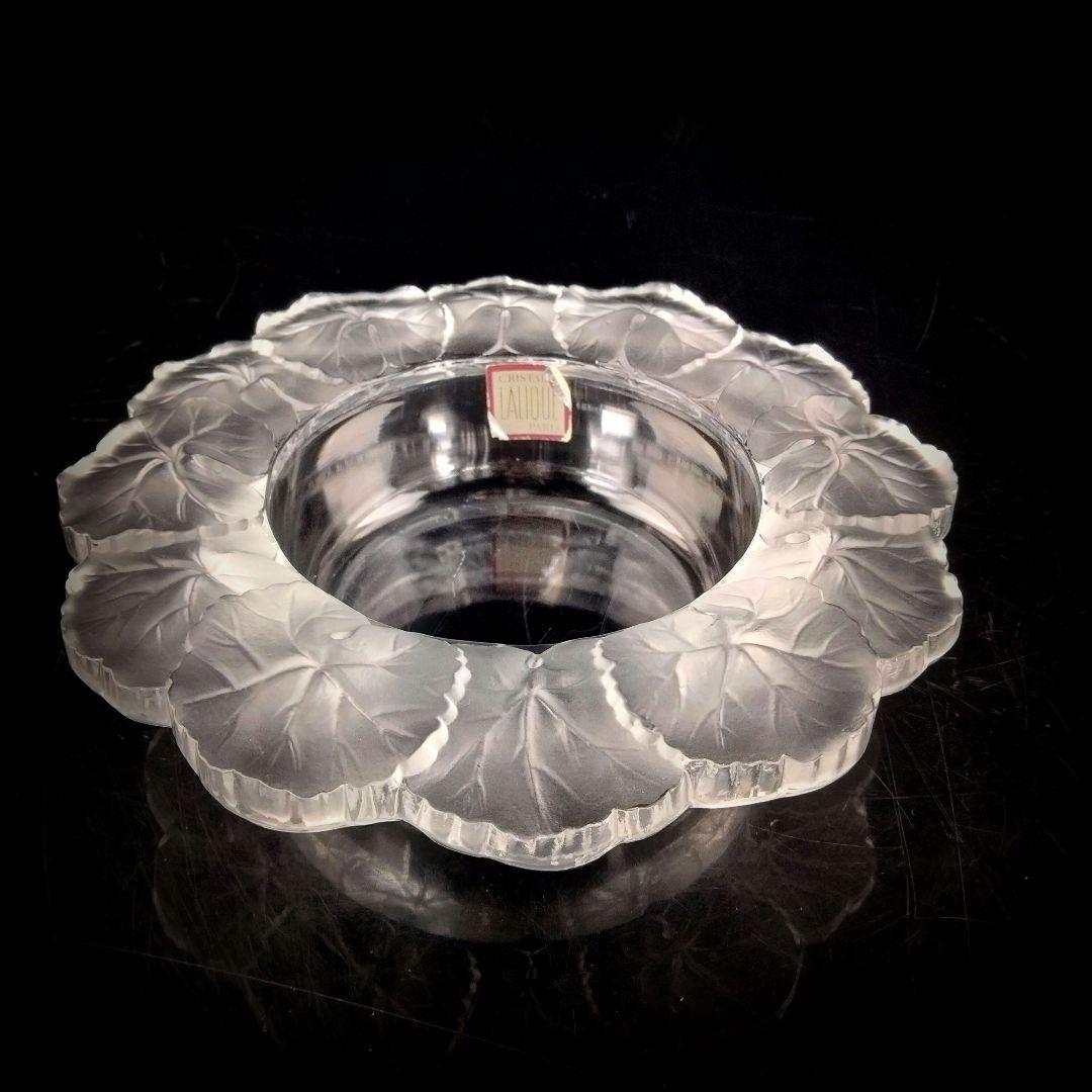 Ｐ331 ルネ・ラリック クリスタル フロストガラス 花弁 器 箱付