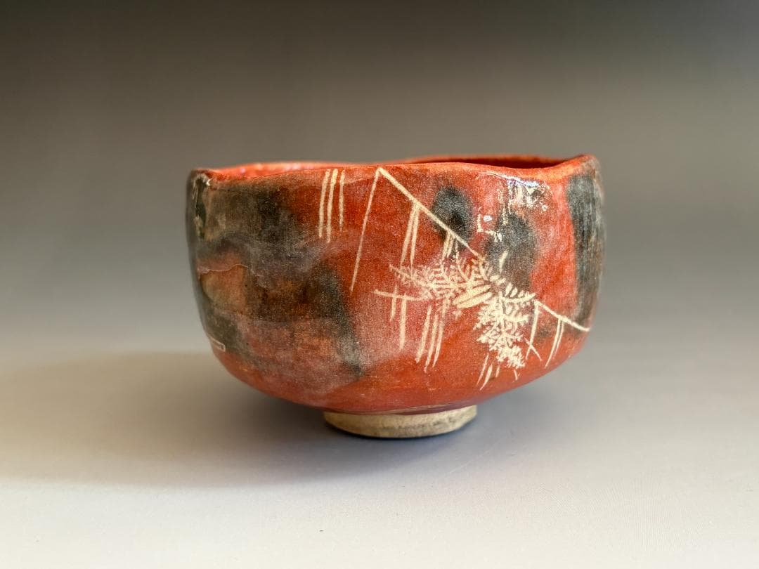 12代楽吉左衛門　弘入　赤楽　七五三絵　茶碗　茶道具