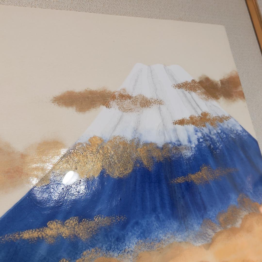 再値下げ【新品】陶額　富士金雲　陶板　和風　インテリア