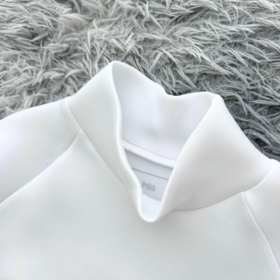 新品　P PGG パーリーゲイツ　ハイネック　長袖カットソー　ホワイト　サイズ6