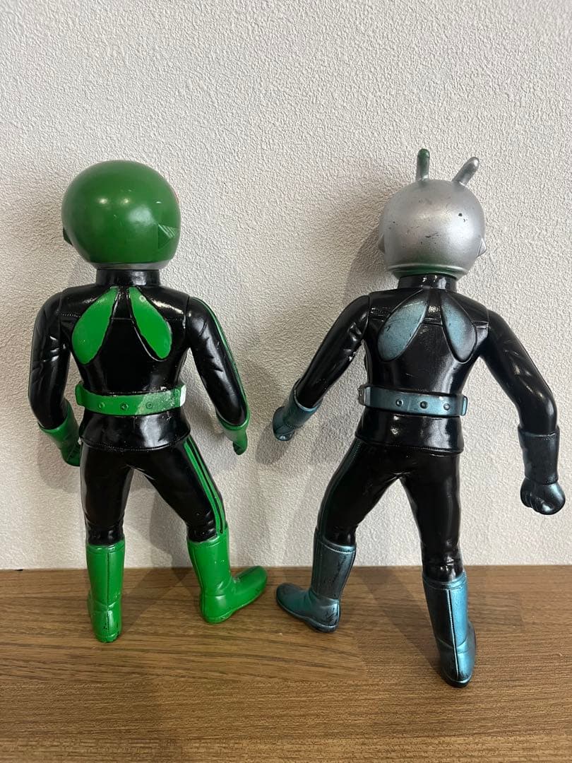 【当時物】旧バンダイ 仮面ライダー ソフビ 2体セット 約21cm 昭和レトロ