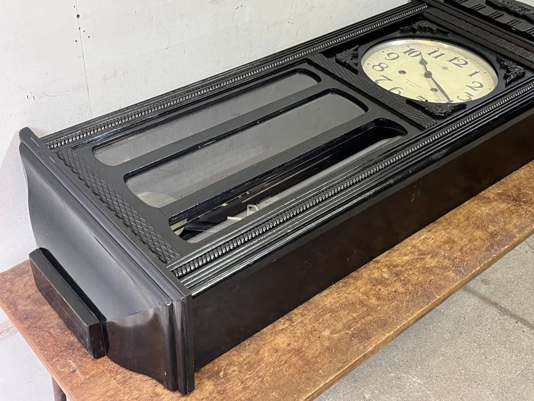 レトロなAICHIの大時計 木製ゼンマイ時計 古時計 掛時計