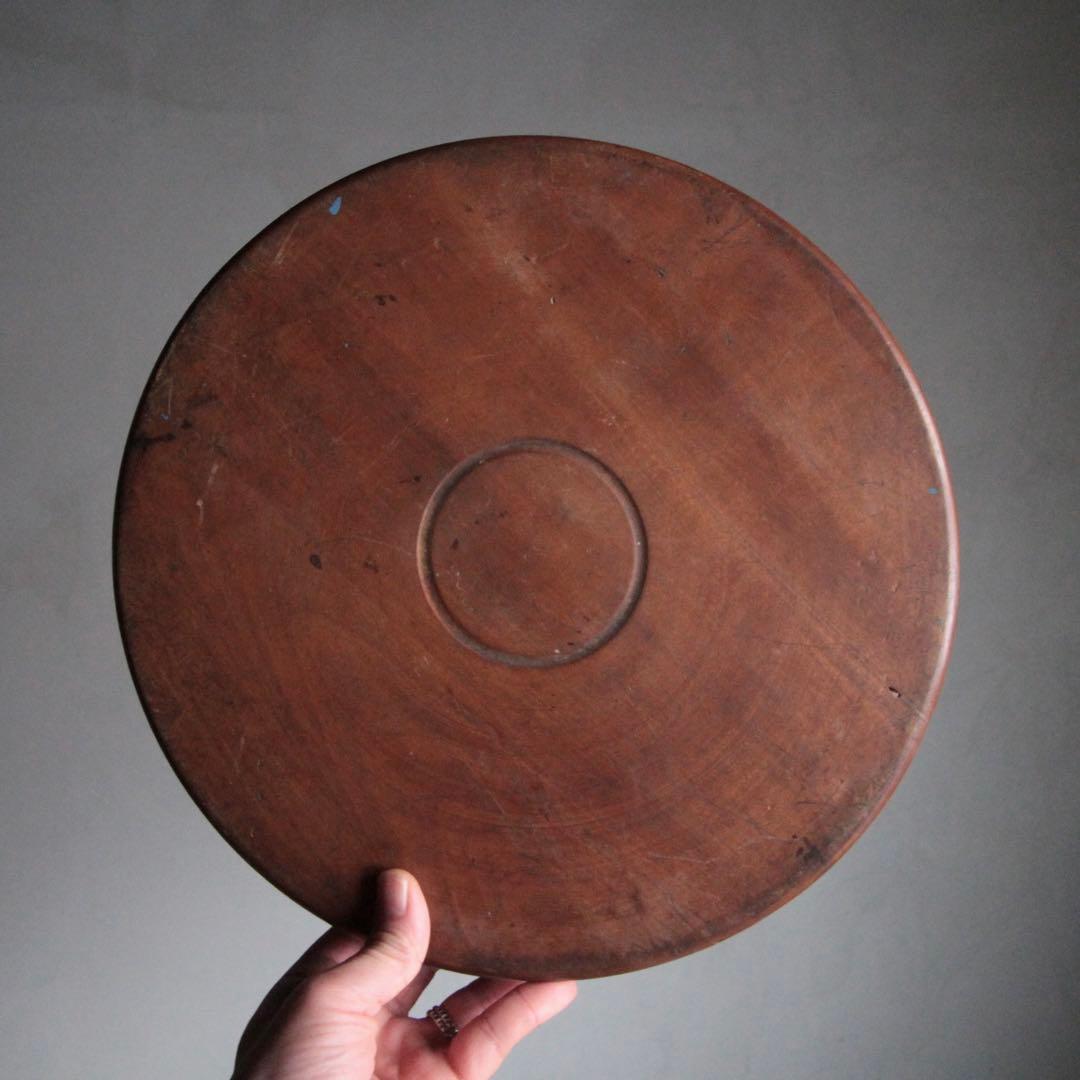 佳き木肌 くり抜き盆 大きめ 古道具 アンティーク