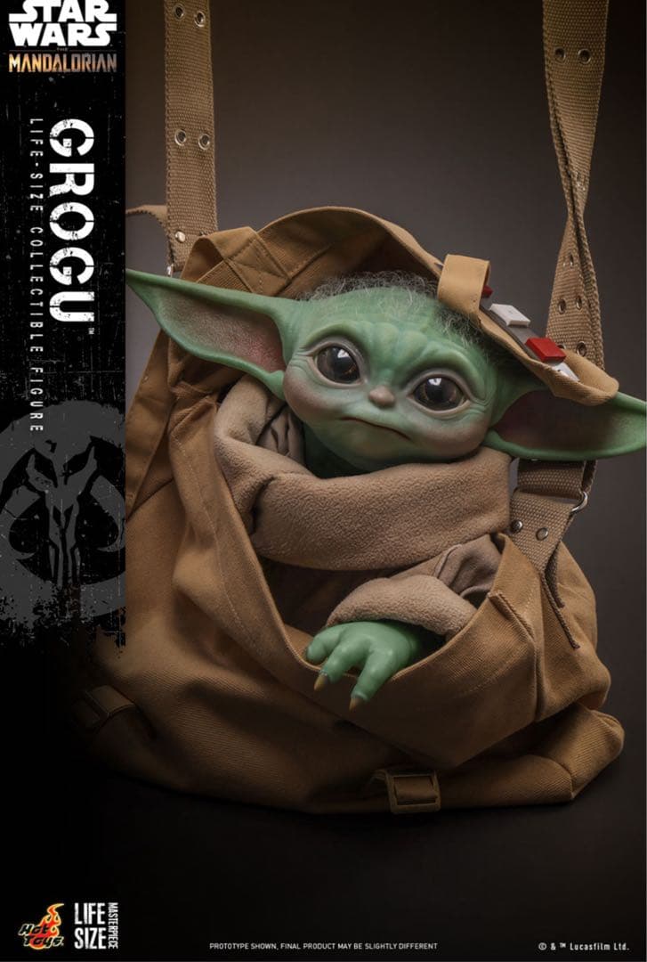 【美品】グローグー　キャリーバッグ付　ライフサイズ　マンダロリアン　ホットトイズ