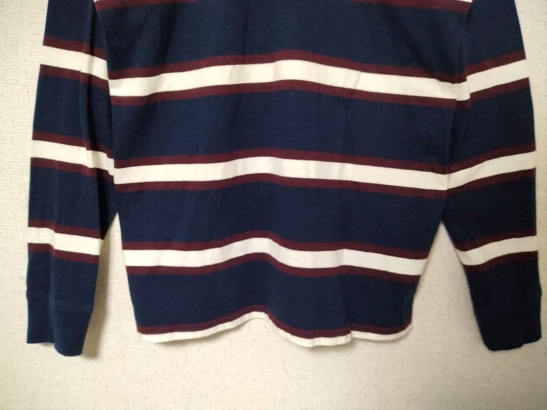 ラルフローレン　XL ラガーシャツ　ビッグポニー　ボーダー　長袖　シャツ　刺繍