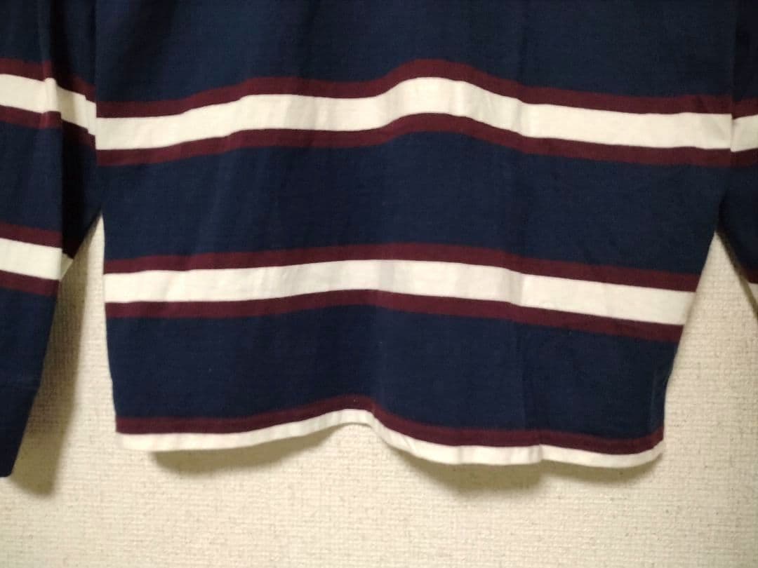 ラルフローレン　XL ラガーシャツ　ビッグポニー　ボーダー　長袖　シャツ　刺繍