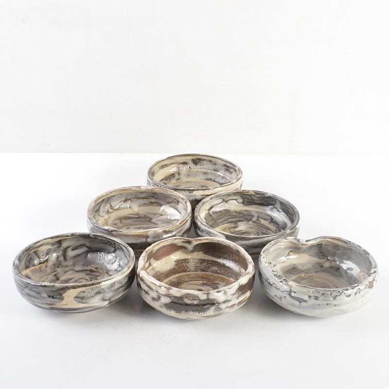 和食器　萬古焼　阿須賀陶苑造　鉢　六客　共箱　V　R7048