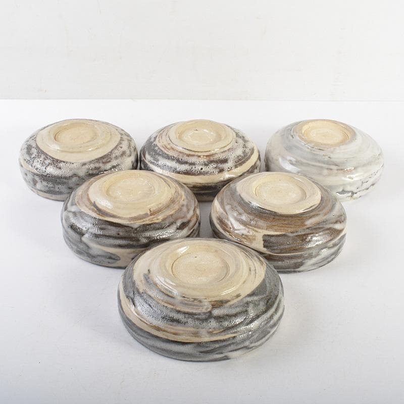 和食器　萬古焼　阿須賀陶苑造　鉢　六客　共箱　V　R7048