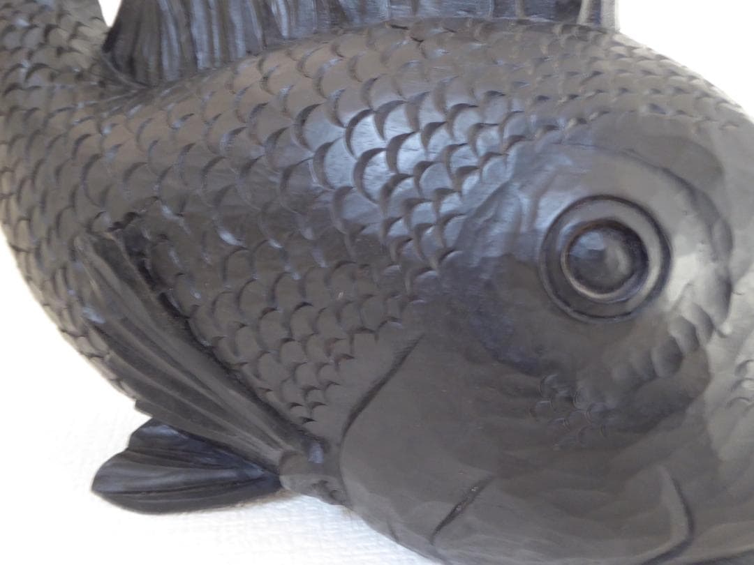 木彫り/一刀彫り/手彫り『魚』サカナ/さかな/木製/彫刻/置物/飾り/グッズ/A