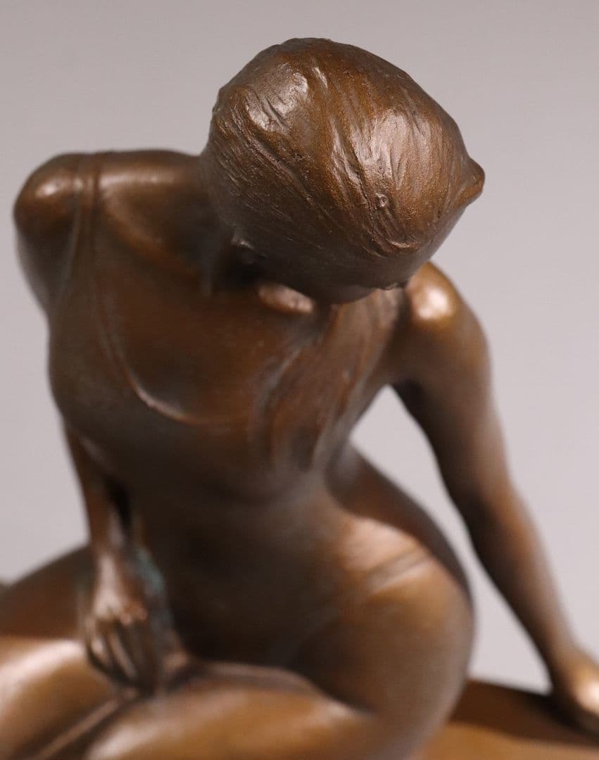 大道寺光弘「透明の時」ブロンズ像 銅像 高36㎝ 女性 洋風 置物 MA43