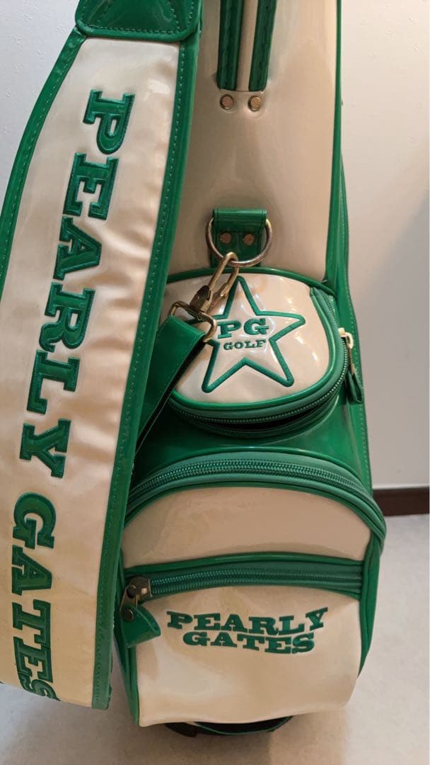 Pearly Gates キャディバッグ ホワイト/グリーン☆期間限定値引価格☆