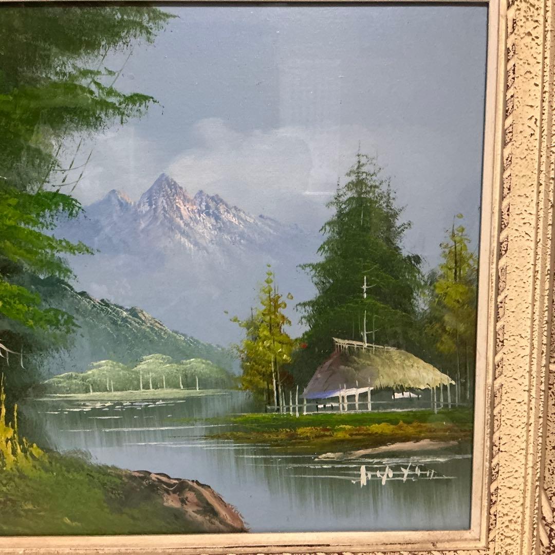 風景画　油絵　絵画　油彩画　肉筆　美術　P 10号　額縁　額装品　油彩