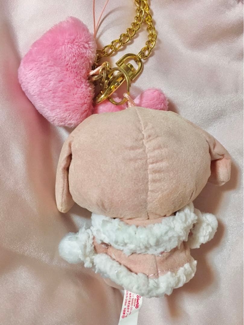 2012年製品レア冬服もこもこ頭巾マイメロディーぬいぐるみキーホルダー