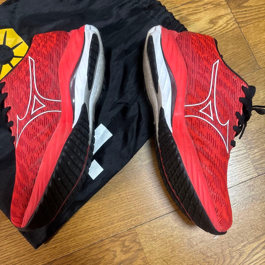 Mizuno スパイクシューズ 26.0cm レッド 収納袋付きウェーブライダー