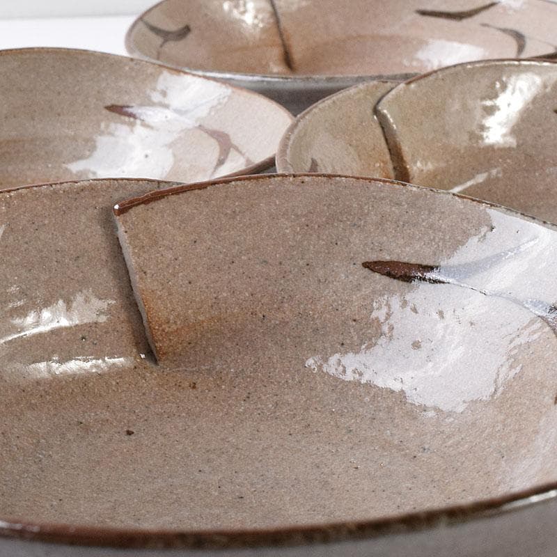 和食器　唐津焼　武村利左衛門作　絵唐津　向付　五客　共箱　V　R8437