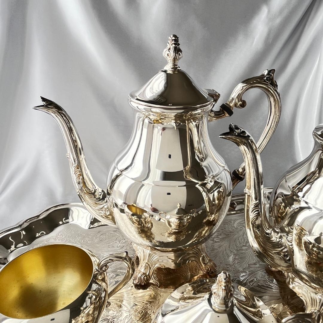 【F.B.Rogers】ティーサービス 5点 ティーポット / トレー