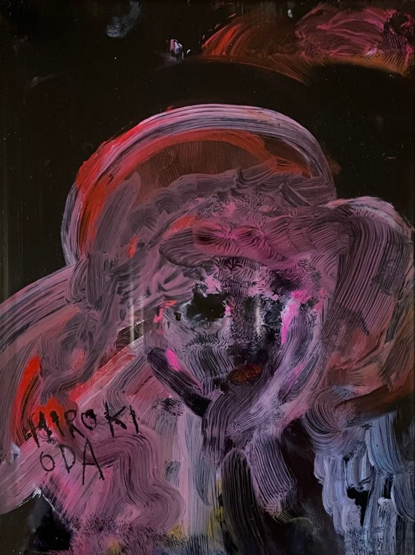 織田廣喜　少女　ガラス絵　共シール　二科会理事長　0号　e919