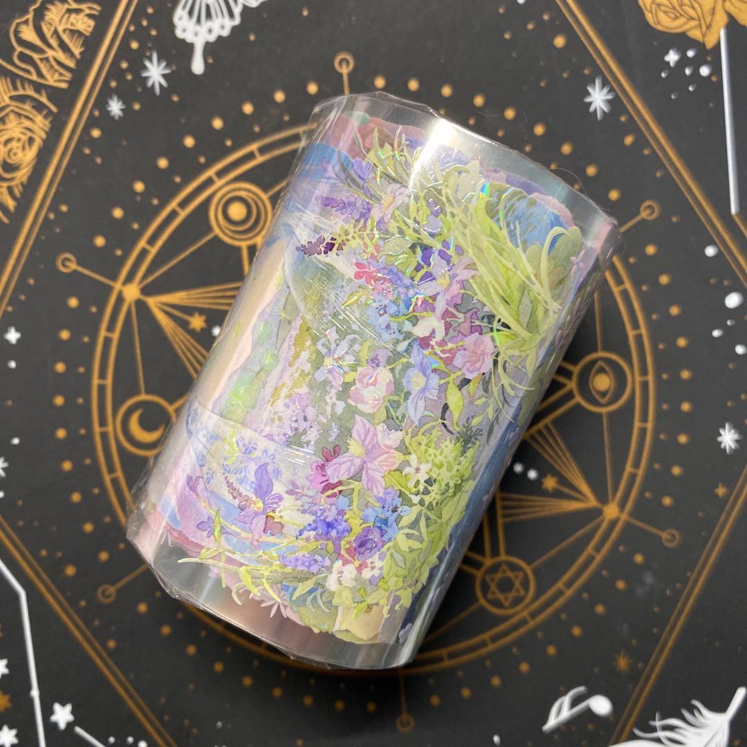 【Z】海外　10m巻　貝殻光/虹光マスキングテープ　お花系/装飾系/古風系