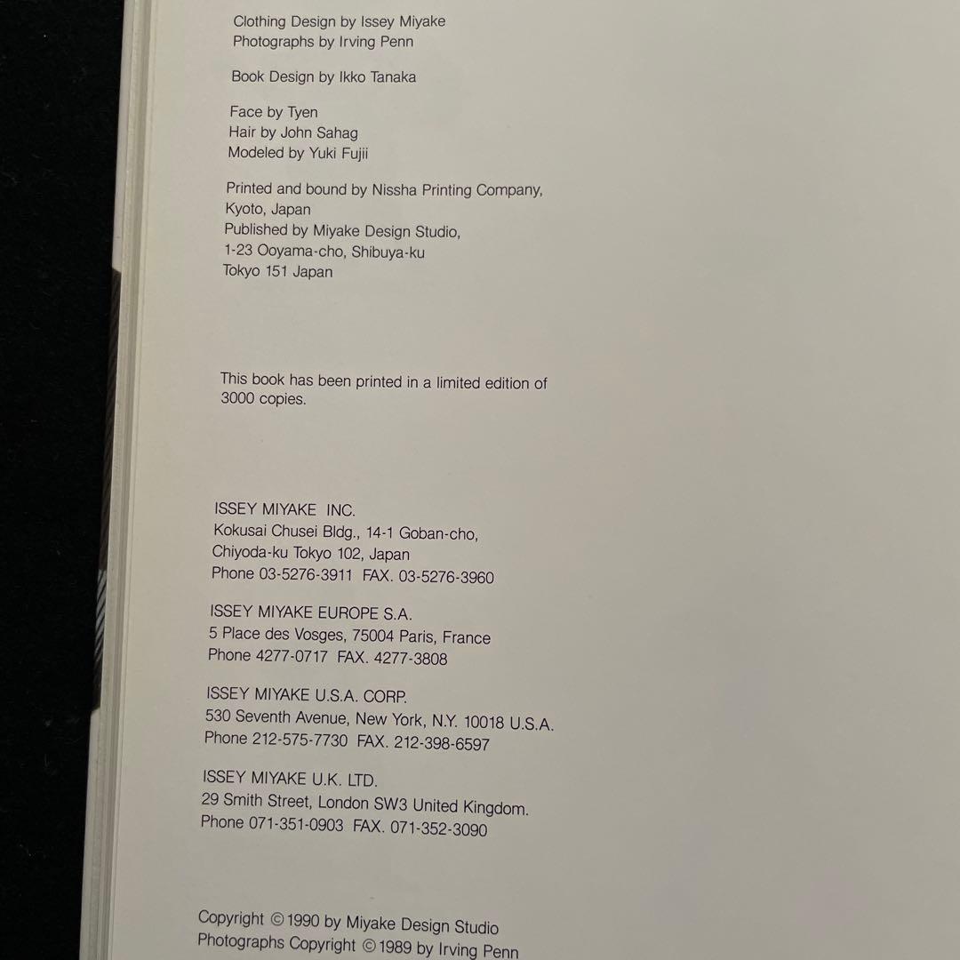 ISSEY MIYAKE BY IRVING PENN 世界で3000冊限定レア