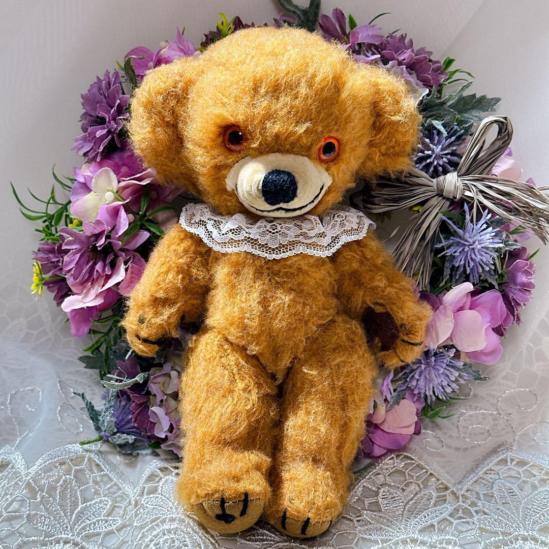 ✨レア✨❤️オレンジブラウンのちびチーキー❤️メリーソート　アンティークテディベア